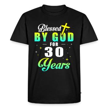 30 ANS - 30e anniversaire - T-shirt Premium bio Homme - noir - Devant - Nico (187cm)