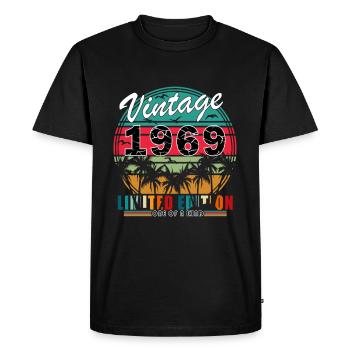 Birthday 1969 Vintage Born 1969 Year 1969 - Men's Premium Organic T-Shirt - black - Front - Nico (187cm)