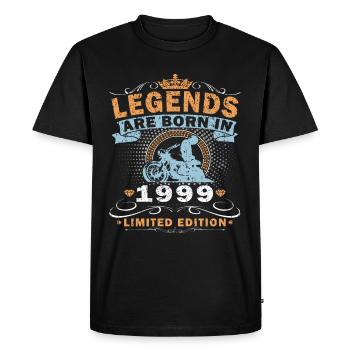 Motorcycle Year 1999 Biker 25 Years Anniversary - Men's Premium Organic T-Shirt - black - Front - Nico (187cm)