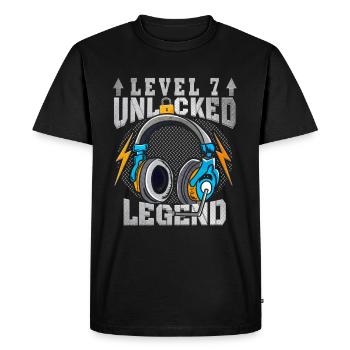 Level 7 unlocked 7 years old - 7 birthday - Men's Premium Organic T-Shirt - black - Front - Nico (187cm)