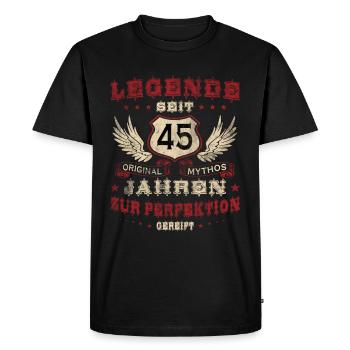 45 Birthday 45 Years Man 45 Years Legend 45 - Men's Premium Organic T-Shirt - black - Front - Nico (187cm)