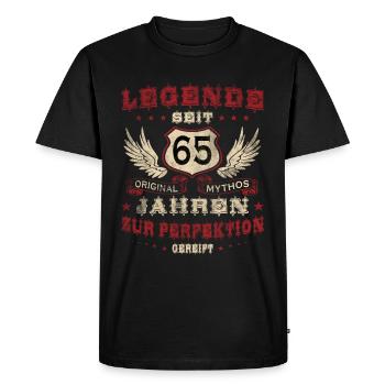 65 ans Légende Millésime 65 Anniversaire - T-shirt Premium bio Homme - noir - Devant - Nico (187cm)