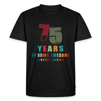 75th Birthday 75 Years - Men's Premium Organic T-Shirt - black - Front - Nico (187cm)
