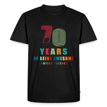 70e anniversaire - T-shirt Premium bio Homme - noir - Devant - Nico (187cm)