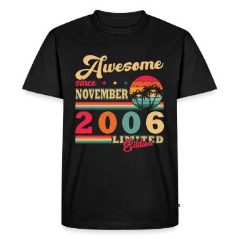 Vintage November 2006 Retro Gift November 200 - Men's Premium Organic T-Shirt - black - Front - Nico (187cm)