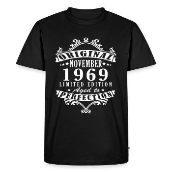 November 1969 Birthday Gift November 1969 - Men's Premium Organic T-Shirt - black - Front - Nico (187cm)