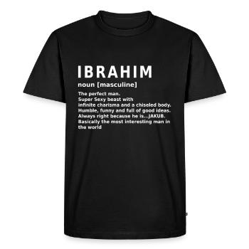 Ibrahim Name Design - Men's Premium Organic T-Shirt - black - Front - Nico (187cm)