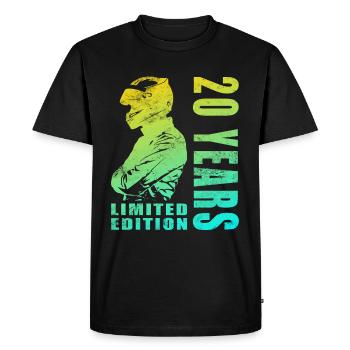 20e anniversaire des motards et des motards - T-shirt Premium bio Homme - noir - Devant - Nico (187cm)