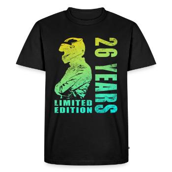 26e anniversaire motard motard - T-shirt Premium bio Homme - noir - Devant - Nico (187cm)