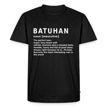 Name Batuhan First name Name day - Men's Premium Organic T-Shirt - black - Front - Nico (187cm)