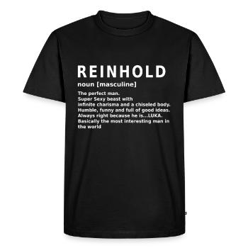 Reinhold Name Saying Gift First name Reinhold - Men's Premium Organic T-Shirt - black - Front - Nico (187cm)