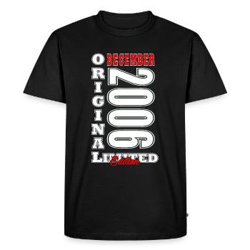 2006 Décembre 2006 Anniversaire Décembre 2006 - T-shirt Premium bio Homme - noir - Devant - Nico (187cm)