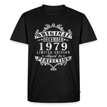 Décembre 1979 | Décembre 1979 Jubilé 1979 - T-shirt Premium bio Homme - noir - Devant - Nico (187cm)