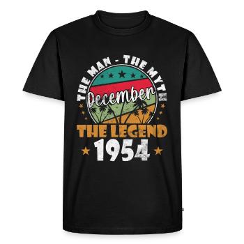 Décembre 1954 Jubilé 1954 Légendes Décembre - T-shirt Premium bio Homme - noir - Devant - Nico (187cm)