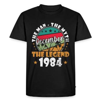 December 1984 Jubilee 1984 Legends December - Men's Premium Organic T-Shirt - black - Front - Nico (187cm)