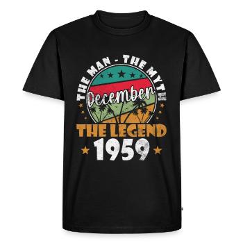 Décembre 1959 Jubilé 1959 Légendes Décembre - T-shirt Premium bio Homme - noir - Devant - Nico (187cm)