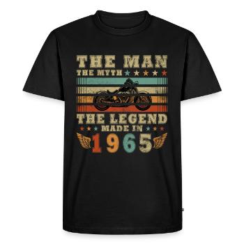 Légende du motard depuis 1965 - T-shirt Premium bio Homme - noir - Devant - Nico (187cm)