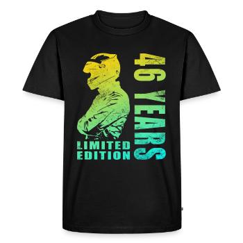 46 Birthday Motorcycle 46 Years Motorcyclist - Men's Premium Organic T-Shirt - black - Front - Nico (187cm)