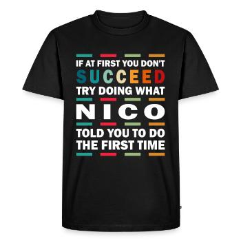 Nico Name Design - T-shirt Premium bio Homme - noir - Devant - Nico (187cm)