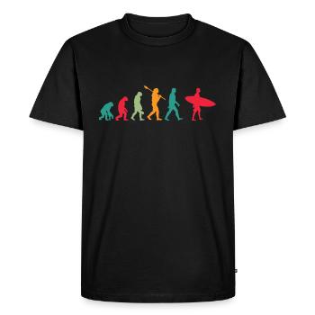 Evolution of surfing - Men's Premium Organic T-Shirt - black - Front - Nico (187cm)