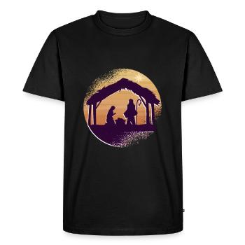 Enfant Jésus Crèche Cadeau de Noël - T-shirt Premium bio Homme - noir - Devant - Nico (187cm)