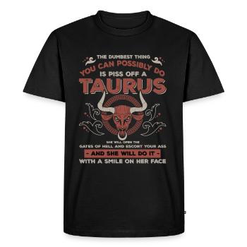 Taurus Taurus Zodiac Sign - Men's Premium Organic T-Shirt - black - Front - Nico (187cm)