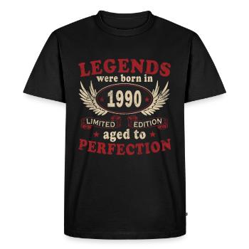 LEGEND 1990, VINTAGE 1990 - Men's Premium Organic T-Shirt - black - Front - Nico (187cm)
