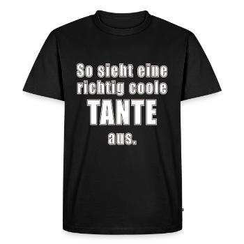 so sieht eine richtig coole Tante aus - Männer Premium Bio T-Shirt - Schwarz - Vorne - Nico (187cm)
