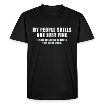 Mes compétences relationnelles sont très bien - T-shirt Premium bio Homme - noir - Devant - Nico (187cm)