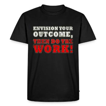Imaginez votre résultat, puis faites le travail - T-shirt Premium bio Homme - noir - Devant - Nico (187cm)