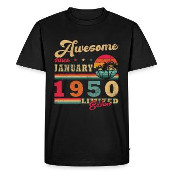 Januar 1950 Geburtstag Januar 1950 Geschenk 1950 - Männer Premium Bio T-Shirt - Schwarz - Vorne - Nico (187cm)