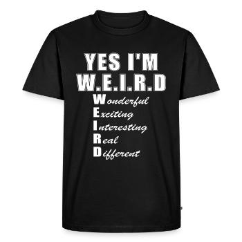 , je suis bizarre - T-shirt Premium bio Homme - noir - Devant - Nico (187cm)