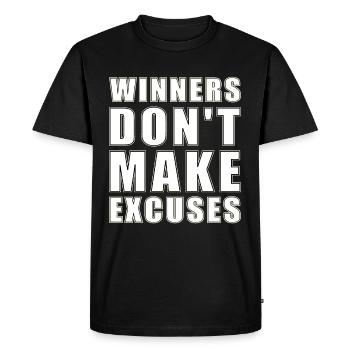 Les gagnants ne trouvent pas d’excuses - T-shirt Premium bio Homme - noir - Devant - Nico (187cm)