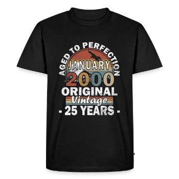January 2000 - January 2000 Birthday Gift - Men's Premium Organic T-Shirt - black - Front - Nico (187cm)