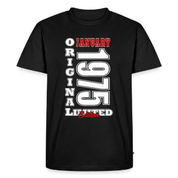 50ème Anniversaire Original Janvier 1975 Millésime - T-shirt Premium bio Homme - noir - Devant - Nico (187cm)