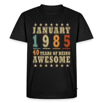 January 1985 - January 1985 Birthday Gift - Men's Premium Organic T-Shirt - black - Front - Nico (187cm)