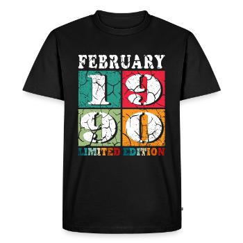 Millésime Février 1990 Anniversaire Février - T-shirt Premium bio Homme - noir - Devant - Nico (187cm)