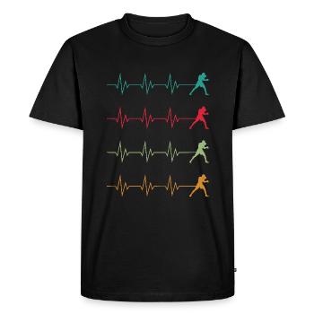 Boxeur Boxeur Heartbeat - T-shirt Premium bio Homme - noir - Devant - Nico (187cm)