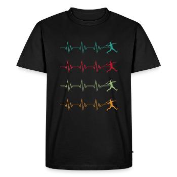 Lanceur de javelot Battement de cœur Athlétisme Lancer de javelot - T-shirt Premium bio Homme - noir - Devant - Nico (187cm)