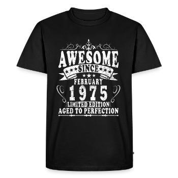 50 ans d’Awesome depuis février 1975 - T-shirt Premium bio Homme - noir - Devant - Nico (187cm)