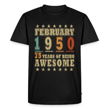 Février 1950 Jubilé Février 1950 Février - T-shirt Premium bio Homme - noir - Devant - Nico (187cm)