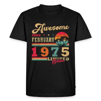 50 ans d’Awesome depuis février 1975 - T-shirt Premium bio Homme - noir - Devant - Nico (187cm)