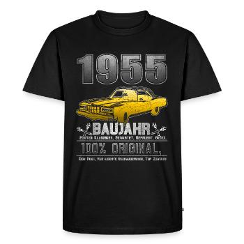 70. Geburtstag Oldtimer Jahrgang 1955 70 Jahre - Männer Premium Bio T-Shirt - Schwarz - Vorne - Nico (187cm)