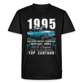 Oldtimer 1995 Jahrgang 1995 Geburtstag 1995 - Männer Premium Bio T-Shirt - Schwarz - Vorne - Nico (187cm)