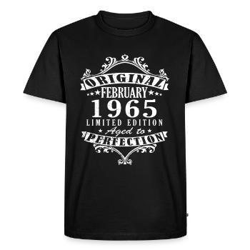 Februar 1965 60 År Vintage Jubilæumsgave - Herre Premium økologisk T-shirt - sort - Foran - Nico (187cm)