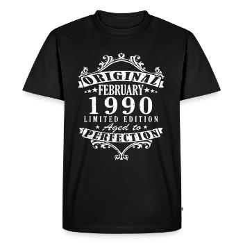 Février 1990 Jubilé Février 1990 Février - T-shirt Premium bio Homme - noir - Devant - Nico (187cm)