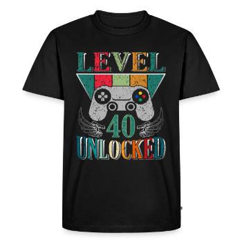 40th Birthday Gamer Level 40 Years - Men's Premium Organic T-Shirt - black - Front - Nico (187cm)
