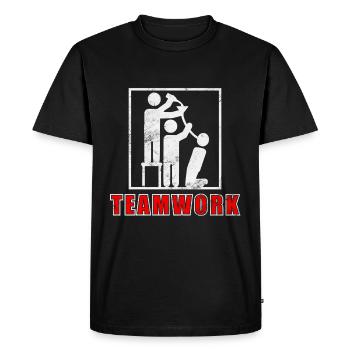 Saufen in Der Gruppe Teamwork Trinken unter Freund - Männer Premium Bio T-Shirt - Schwarz - Vorne - Nico (187cm)