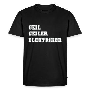 Refroidir. . Électricien - T-shirt Premium bio Homme - noir - Devant - Nico (187cm)