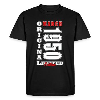 Mars 1950 | Mars 1950 Anniversaire de 1950 - T-shirt Premium bio Homme - noir - Devant - Nico (187cm)
